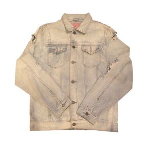 Ripped-Washed Denim Jacket